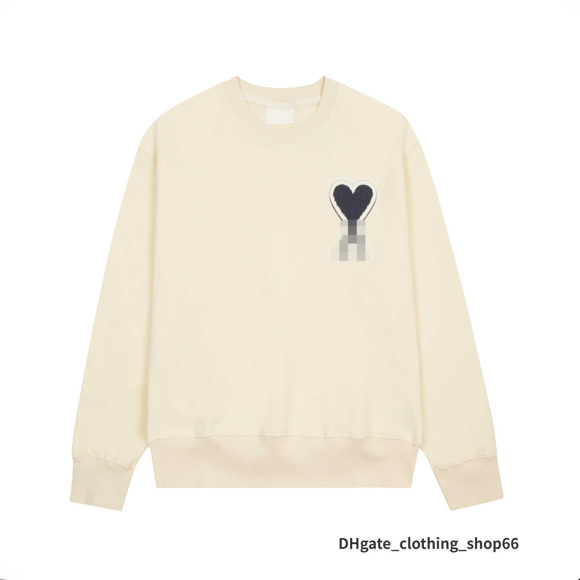 

Hoodie Male and Female Designers Amis Paris Hooded Quality Sweater Embroidered Red Love Winter Round Neck Jumper Couple Sweatshirts Yhz, 12