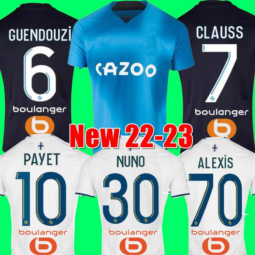 

FANS player 22 23 Soccer jerseys GERSON Under maillot de foot 2022 2023 PAYET GUENDOUZI man KIDS football shirt hommes enfants CLAUSS ALEXIS NUNO SUAREZ MarseilleS, 22/23 home aldult