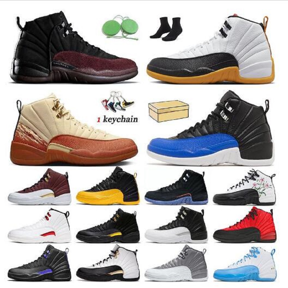 

With Box 12s Basketball Shoes Jumpman 12 Eastside Golf 25 Years in China A Ma Maniere Floral Hyper Royal Playoffs Royalty Taxi Stealth Mens Trainers Sneakers, Color 1