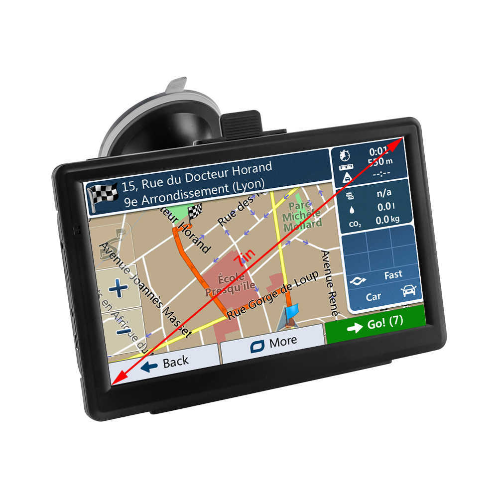 

7" HD Touch Screen Car GPS Navigation System Bluetooth-Compatible Latest Map FM 8G 256M For RV Truck Auto Vehicle Accessories