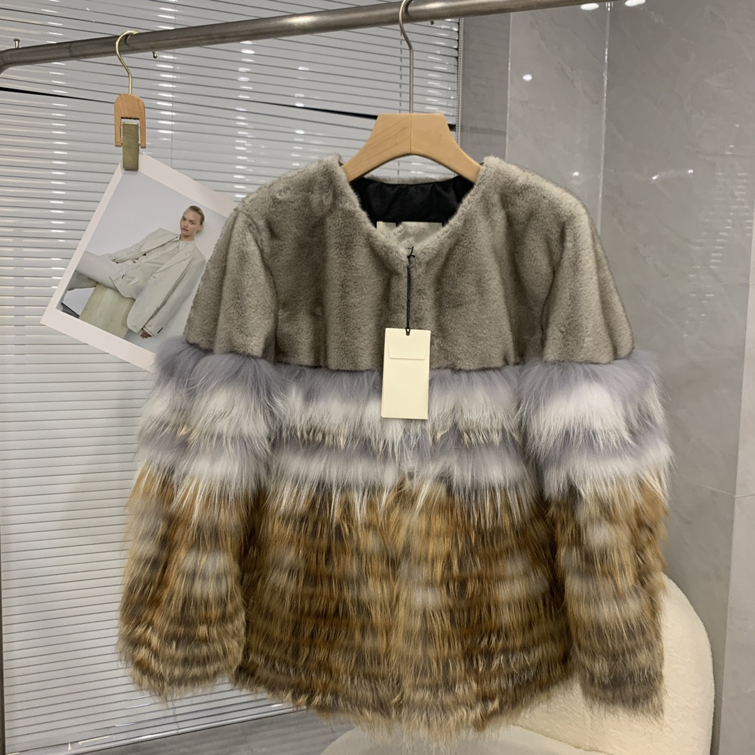 

Women's Fur & Faux Fur Autumn and Winter 2022 Luxury New Fox Warm Coat, Multi