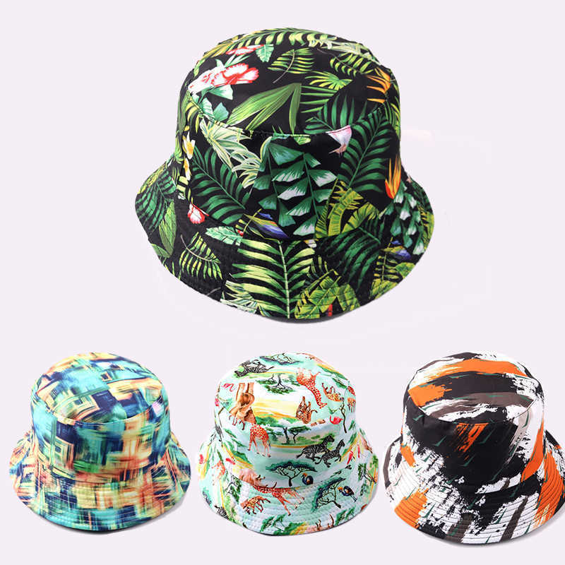 63 Colors Bucket Hat Spring and Summer Outdoor Sunscreen Japanese Tie-dye Print Fisherman Cap Men's Caps Panama Hats for Women