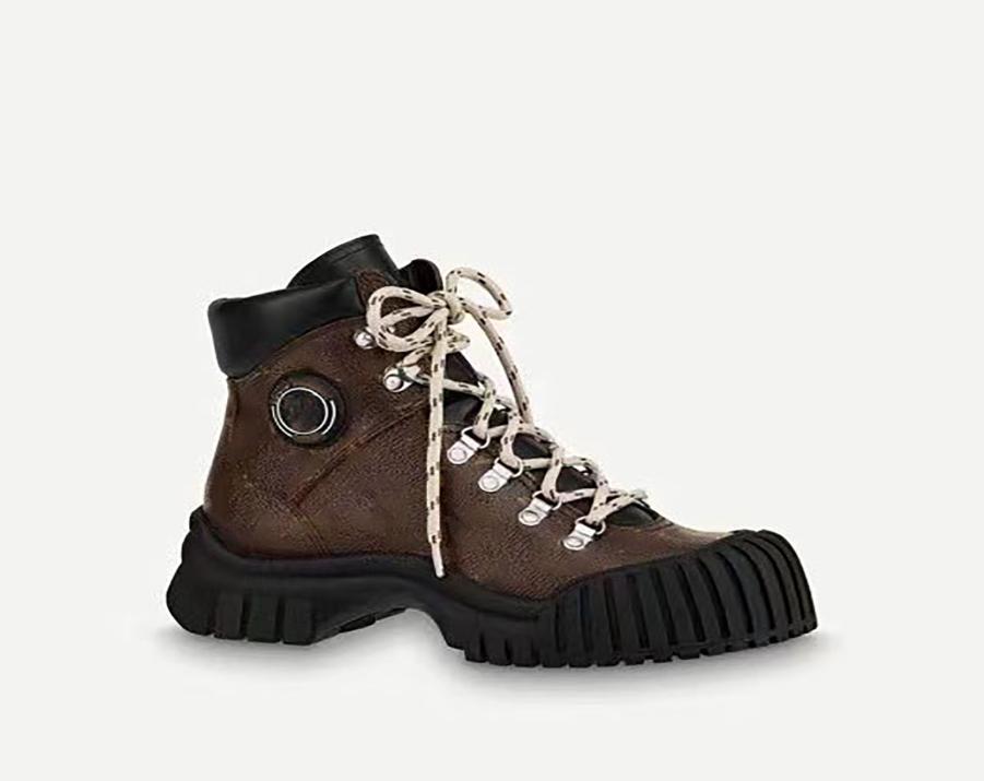 

Triangle buckle high heel sports boots women039s shpes design contrast color stitching leather British thick soled shoes3007869, Black