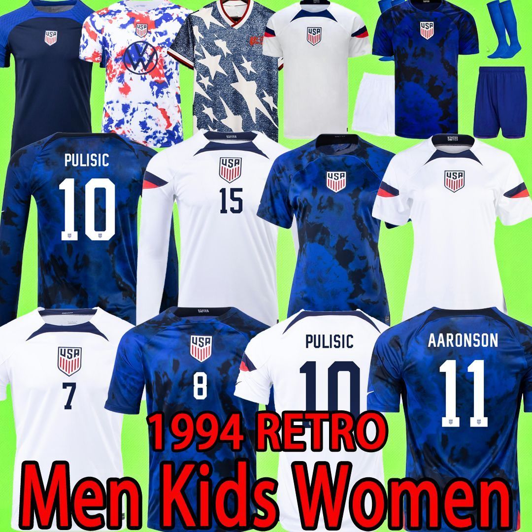 

UsAs 2022 soccer jerseys MEN KIDS KIT WOMEN 2023 PULISIC AARONSON 22 23 America football shirts American 1994 retro vintage 94 United LONG SLEEVE states boys, 2022 women4