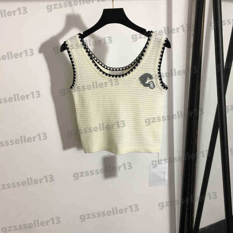 

CNL Designer Tank Camis Top Womens T-Shirt Fashion Brand CNL Flocking Logo Embroidered Vest Colorblock Wavy Slim Knitted Vests