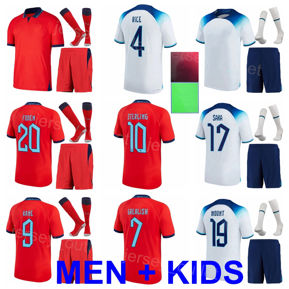

National Team Men Youth Soccer Marcus Rashford Jerseys World Cup 2022-23 Jack Grealish John Stones Kieran Trippier Harry Kane Phil Foden Football Shirt Kits YingGuo, Kids with patch