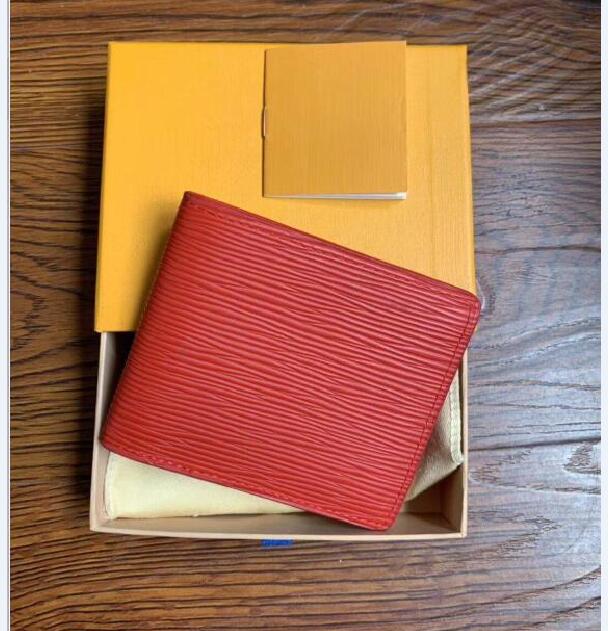 

Pocket Organizer wallet NM red designer women Real leather passport wallets card holder purse id bifold bag #60662 no box