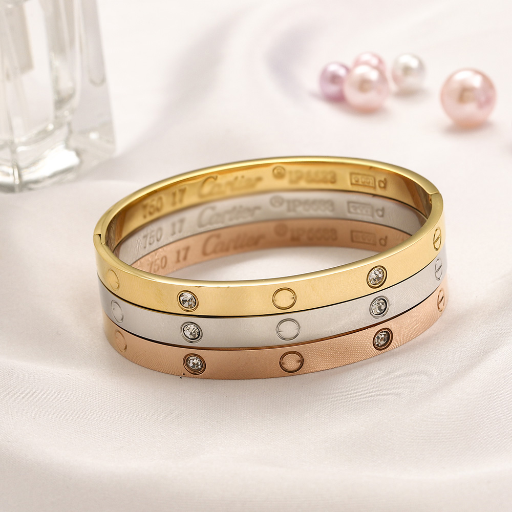 

Europe America Fashion Style Bracelets With Steel Seal Women Bangle Luxury Designer Jewelry 18K Gold Plated Stainless steel Wedding Lovers Gift Bangles AA2009