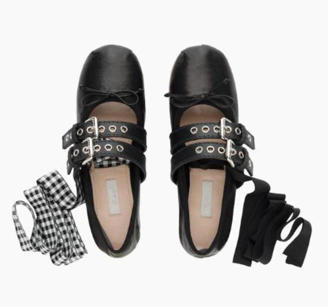 

Miu Ballet Shoes Women Bow Ankle Cross Wrap Strap Beanie Shoe Versatile Dance Ladies Casual banquet holiday female Crystal diamond8916666