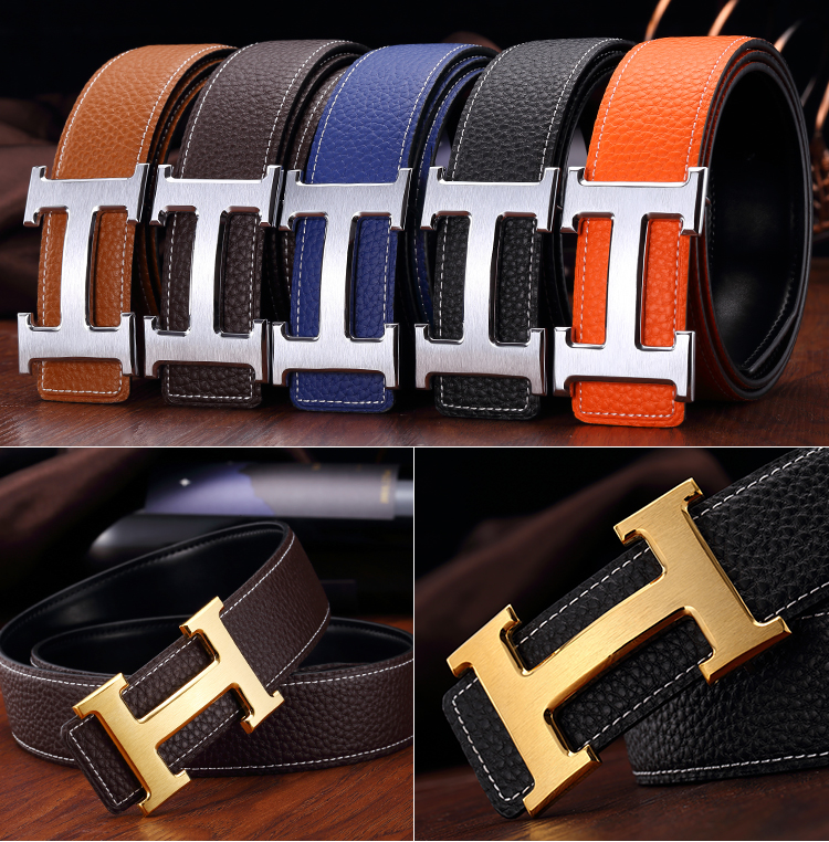 

men's casual premium leather belt Women's fashion Classic designer letter multicolor leather belts 105-125cm Hermes Louis Vuitton gucci gg, With box