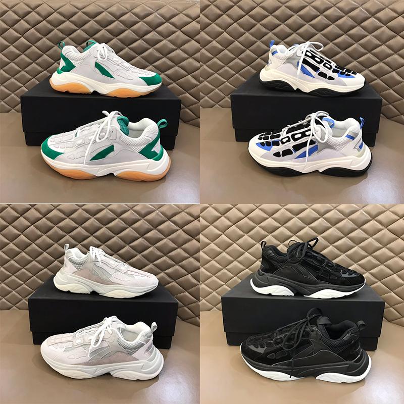 

Men's bone designer casual shoes black and white red top luxury high-quality leather sneakers classic style rubber sneakers 40 45, Box not separately
