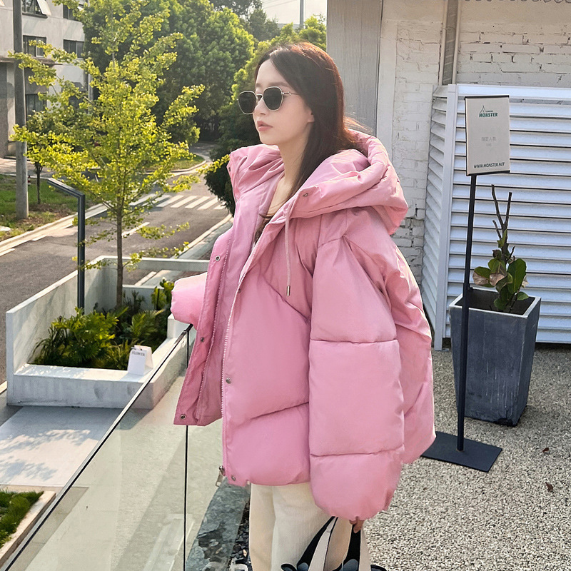 

Women' Down Parkas Jacket Cotton Coat Winter Pink Warm Thickened Korean Fashion 221125, Beige