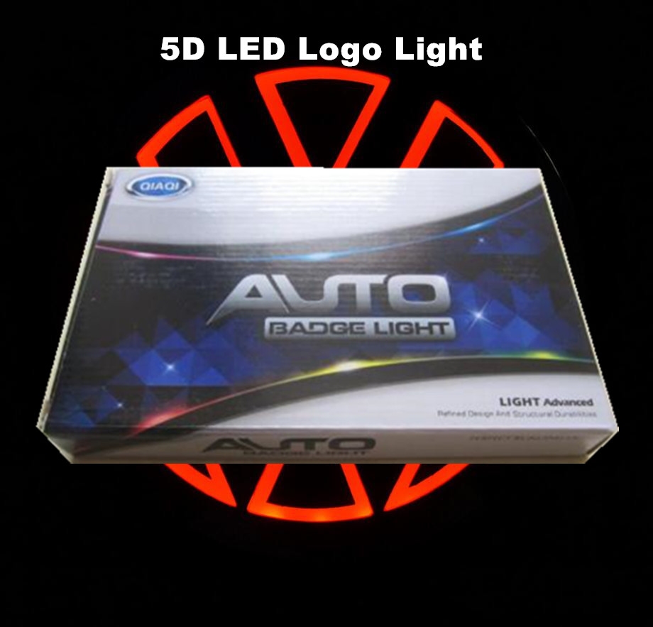 

5D car led emblem lights auto badge symbols white blue red logo lighting accessories 11cm