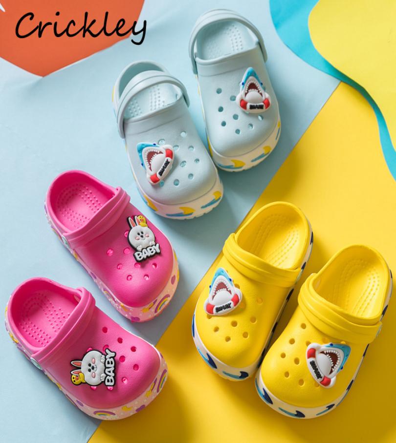 

Kids Slippers Cartoon Summer Beach Croc Shoes For Children Shark Outdoor Boys Garden Clogs Unicorn Non Slip Girls Sandals MX2005289533484, Baby blue