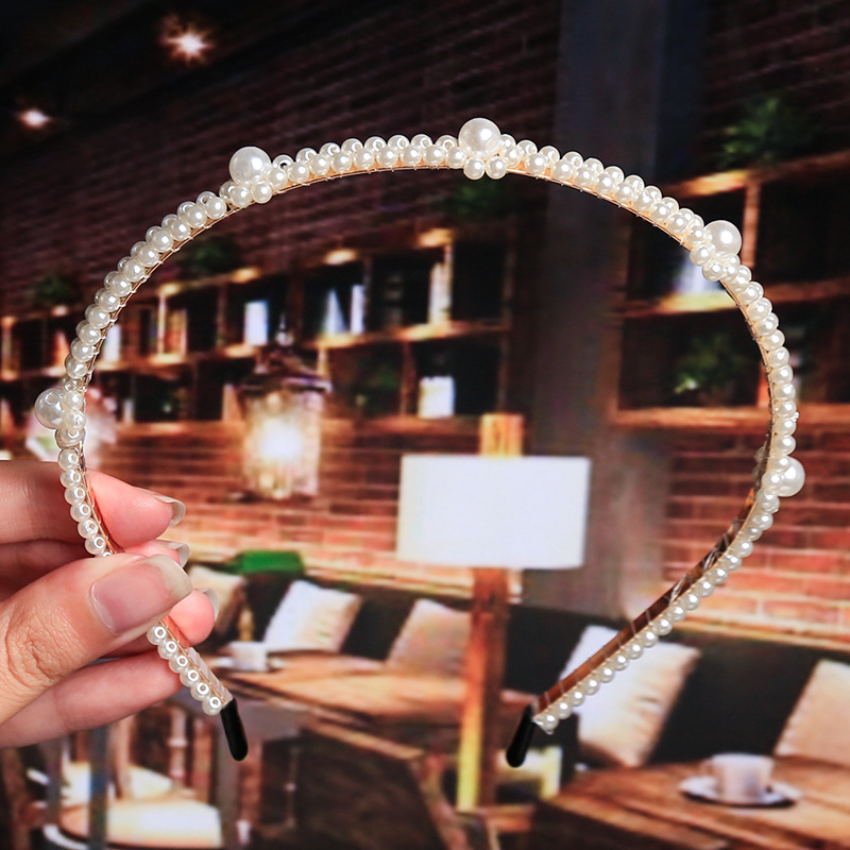 

UPDATE Pearl Headband beads bow crown Headbands for Women Girls wedding Bridal Hair hoop fashion jewelry