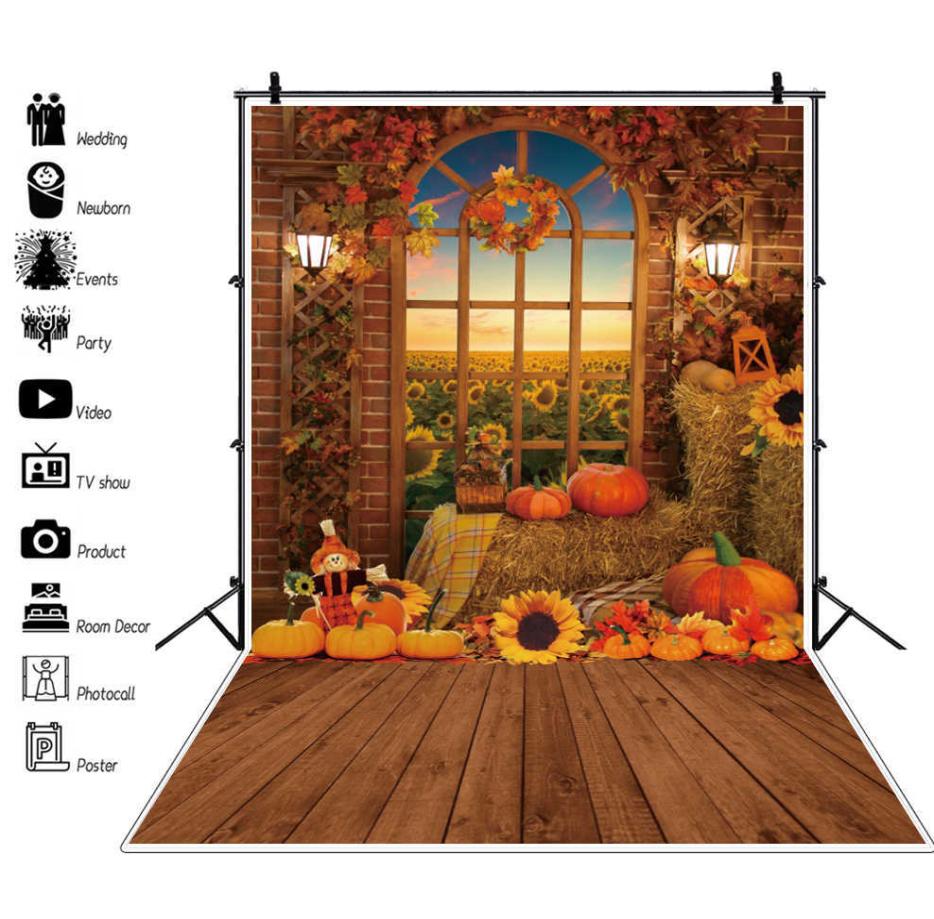 

Background Material Laeacco Halloween Bat Pography Background Brown Wooden Floor Autumn Hay Pumpkin Baby Child Portrait Pogr