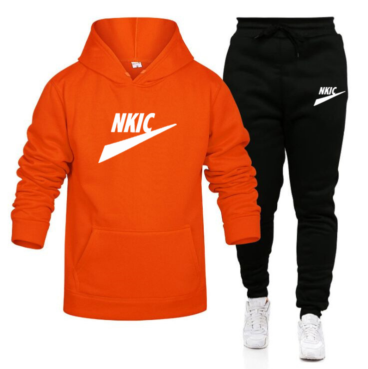 

New Spring Autumn Casual Mens Tracksuits Sweatshirts and Sweatpants Two Pieces Set Fashion Streetwear Outfit Set Men Sports Suit, Dark grey