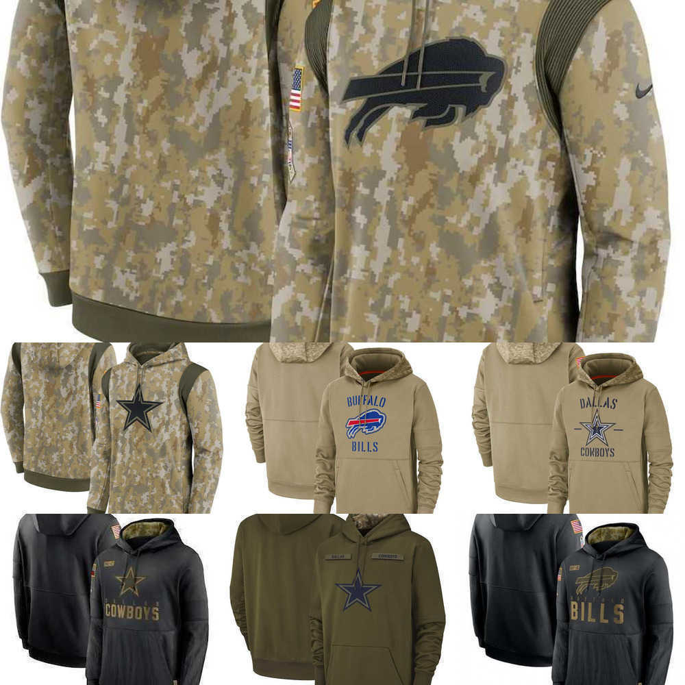 

Jersey Buffalo''Bills''Dallas''Cowboys''Men Women Youth Camo Football Hoodie Wear 2021 Salute To Service Therma Performance Pullover, Color