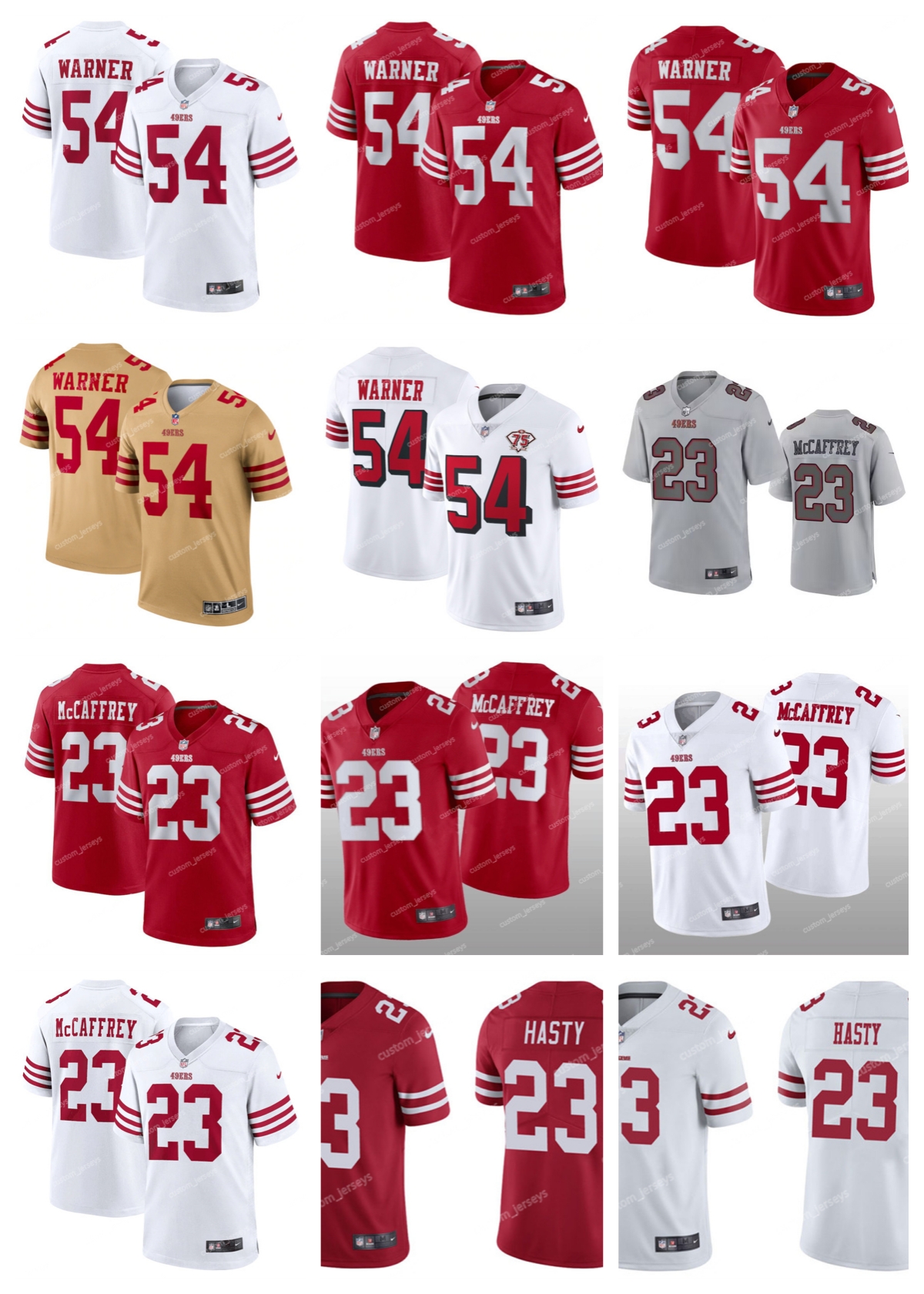 

San Francisco''49ers''Men Jersey Women Youth 23 Christian McCaffrey Hasty 29 Hufanga 54 Fred Warner Vapor Untouchable Limited Stitched''NFL''Football Jerseys, 10