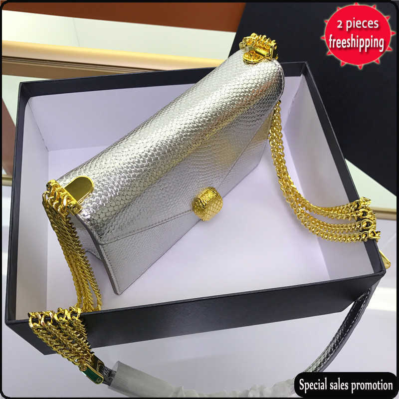 High quality Luxury Designer Lady's Bags Guangzhou New Fashion Chain Women's Foreign Style Texture Gold Snake Head evening clutches