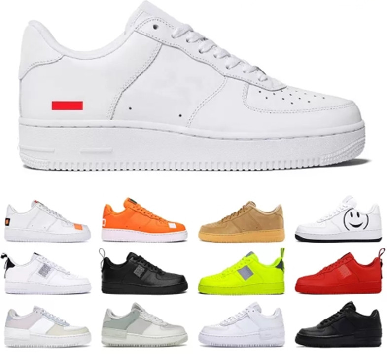 

2022 Design Forces Mens Low One 1 Fashion Shoes All White Black Brown Women Air High Skateboard Shoes Classic AF Fly Sports Sneakers, 10