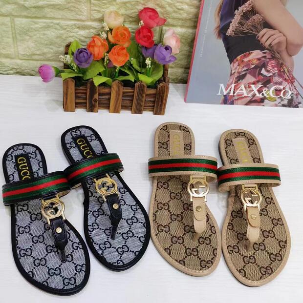 

2022 Fashion classic Top Luxurys gucci brand women summer sandals big size 35-42 flip-flops with rubber sole with web rubber strap Slippers, 18