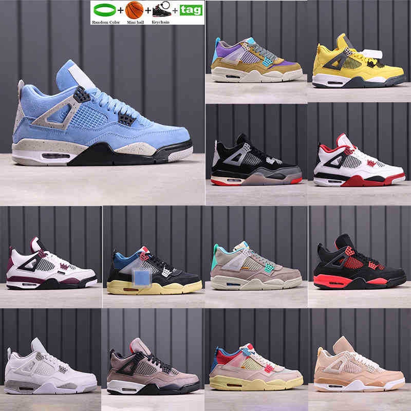 

4s 4 Newest basketball shoes University blue white oreo shimmer red metallic purple black cat thunder paris bred men sneakers women trainers, 29 sp taupe haze
