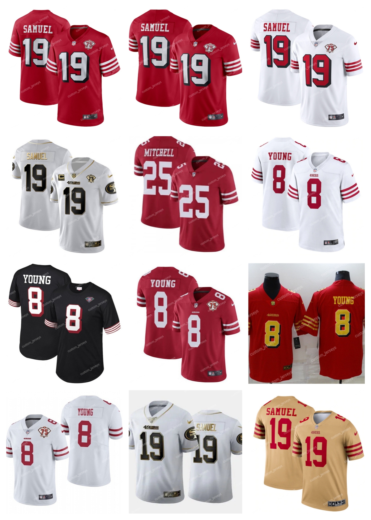 

San Francisco''49ers''Men Jersey Women Youth 19 Deebo Samuel 8 Steve Young 25 Mitchell Custom Vapor Untouchable Limited Stitched''NFL''Football Jerseys