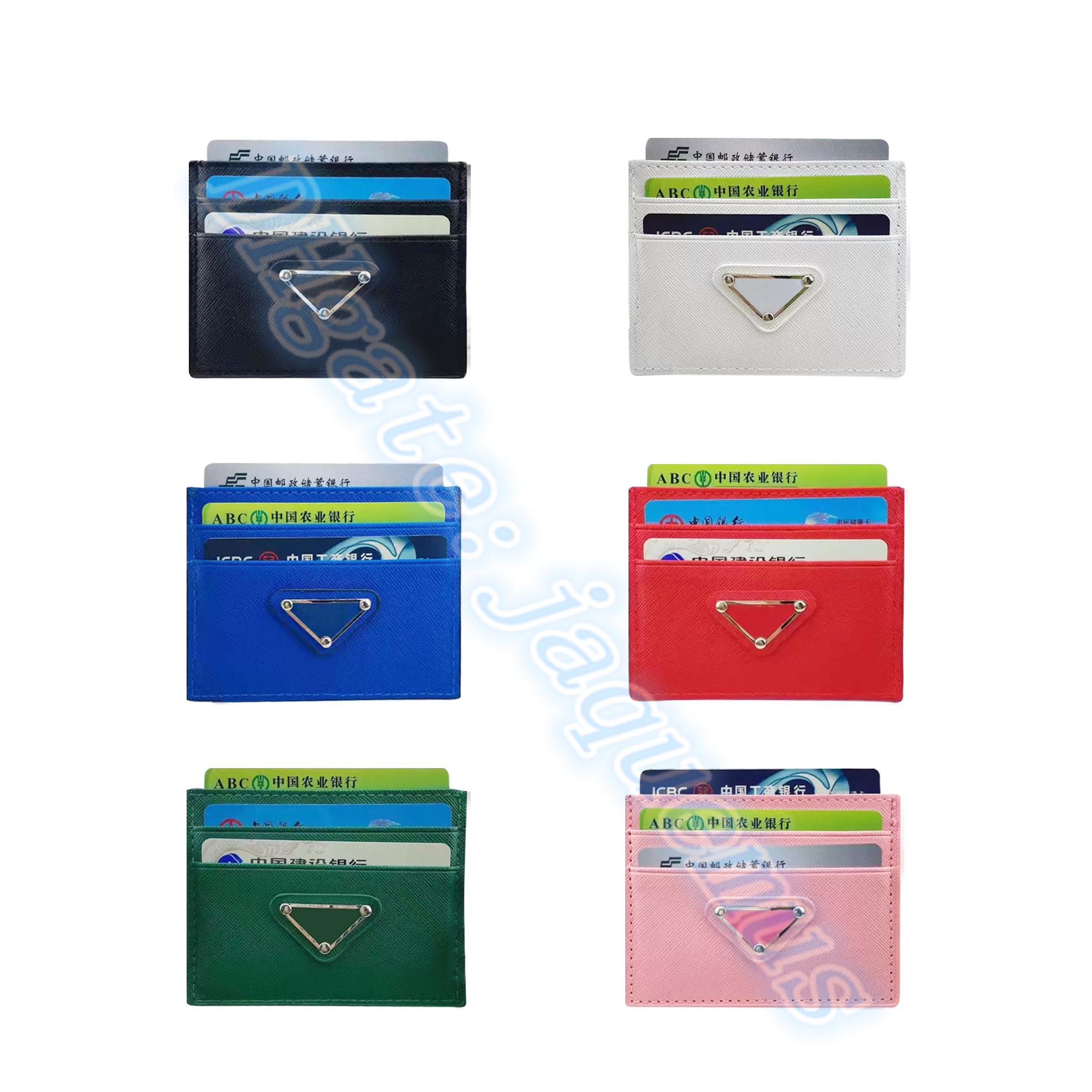 

Organizer Wallet Mens triangle wallets Card Holders Genuine Leather Purses fashion Women's Square Short Luxurys designer Holders Coin Key Pocket bags credit cards, Blue
