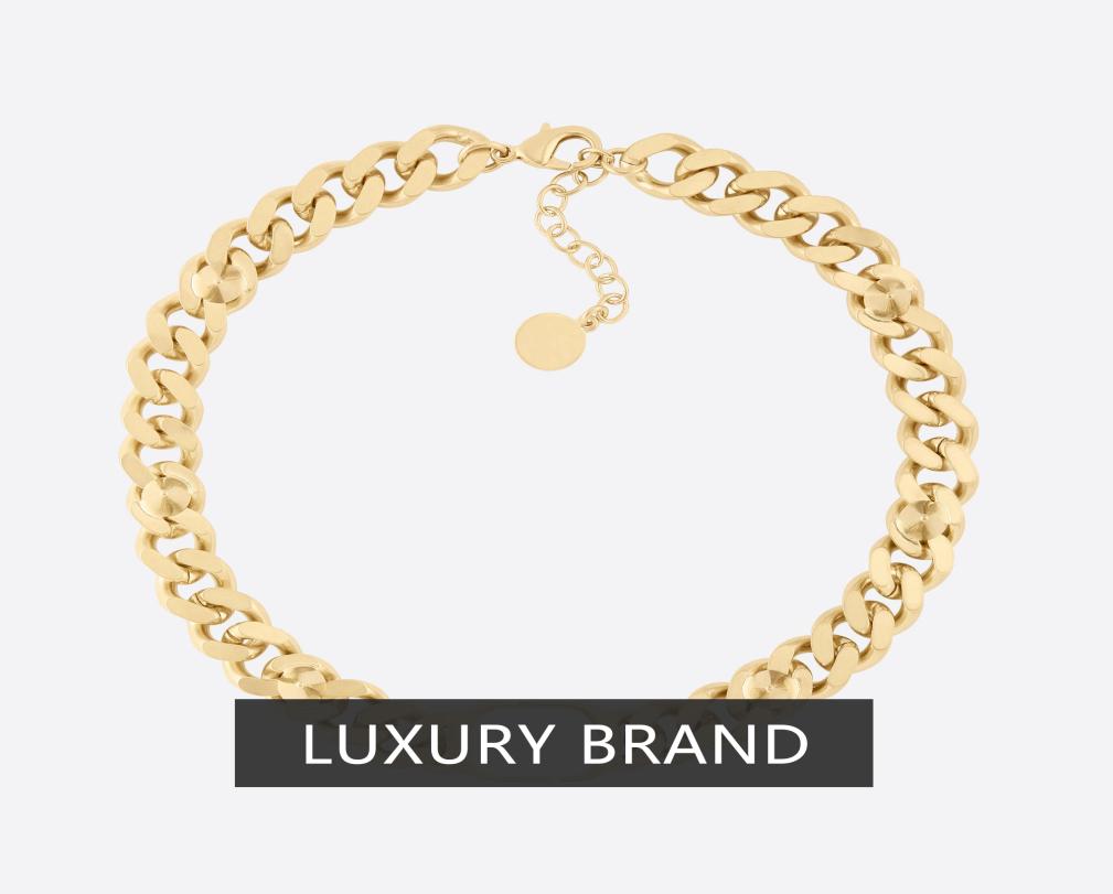

Women039s jewelry Luxury brand necklace Fashion personality bracelet Gold ladies necklace Female accessories5786425