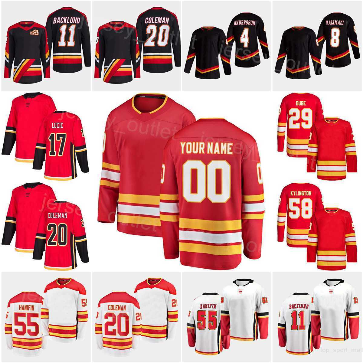 

Men Kids Women Reverse Retro Hockey 20 Blake Coleman Jersey 11 Mikael Backlund 55 Noah Hanifin 4 Rasmus Andersson 8 Christopher Tanev 17''Nhl''shirt, Red