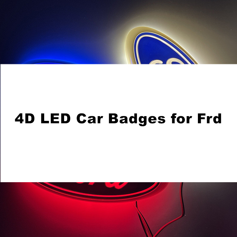 

145 x 56 mm LED Badges White Blue Red 4D LED Logo Lights Rear Emblem Symbols