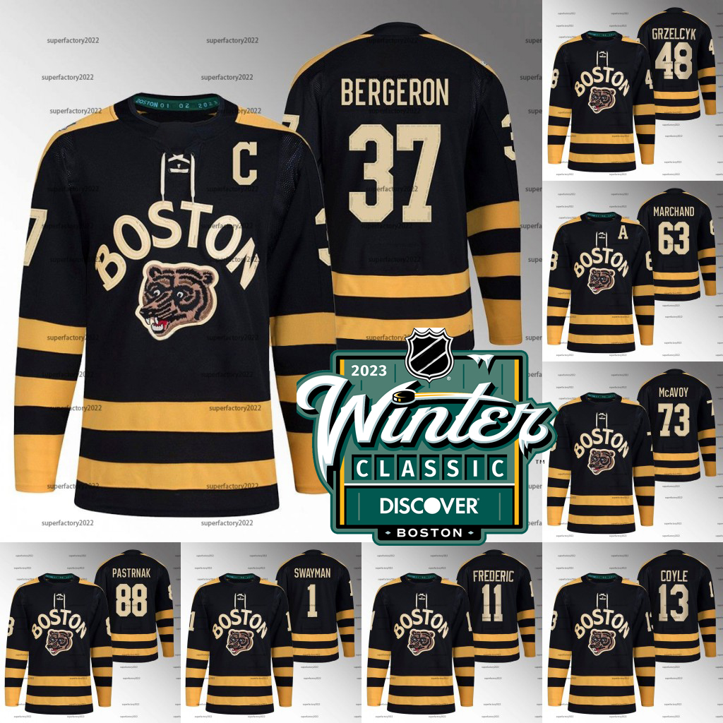 

Patrice Bergeron 2023 Winter Classic Bruins Jersey Boston Brad Marchand David Pastrnak Taylor Hall Connor Clifton Charlie McAvoy Jeremy Swayman David Krejci, 13 charlie coyle