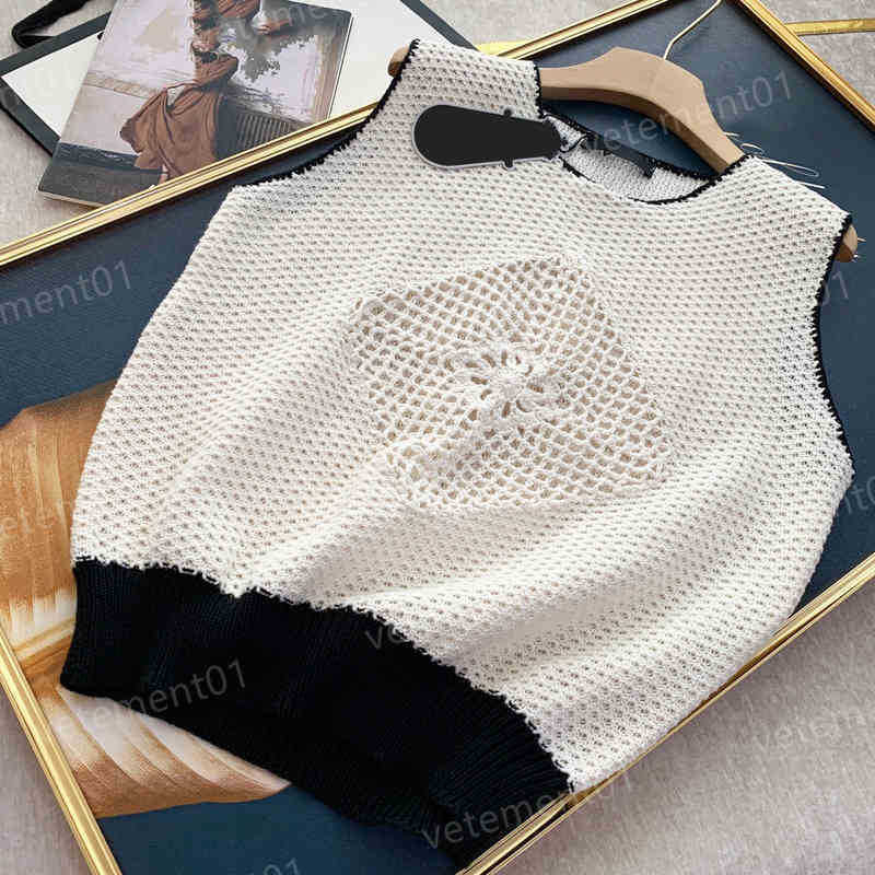 

Womens Designer Tanks Camis Hand Crocheted Hollow Knit Tank Top Top Fashion Brand High Quality Luxury Women Clothing