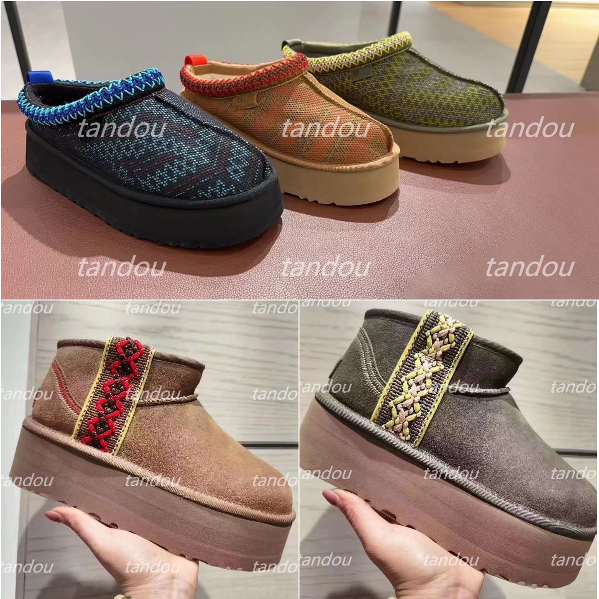 

Christmas Tazz Slippers Classic Ultra Mini Snow Boots Designer Australia Chestnut Tasman Slipper Dealworld Australian Warm Boot Winter Fur Booties Size 34-42, Box