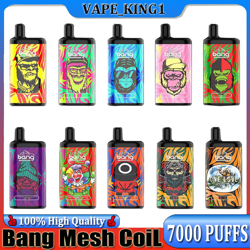 

Bang Bar E Cigarette 7000 puffs vapes disposable vape randM 850mah Type-C Rechargeable Battery 14ML Pre-filled Cartridge Pen disposables vape vaper desechables Elux