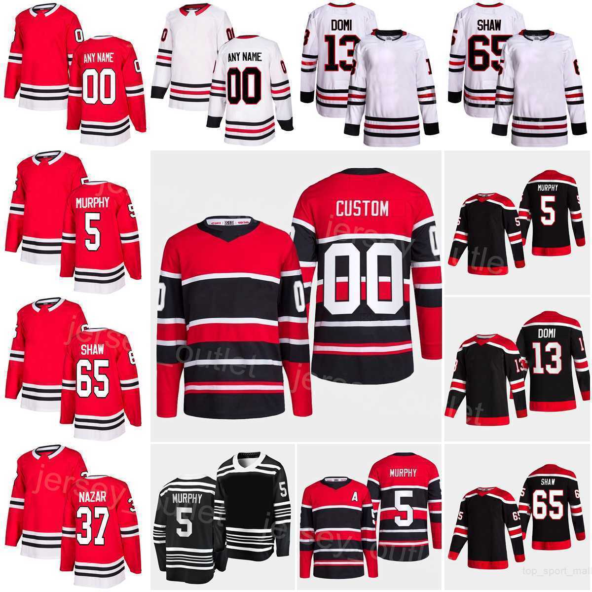 

Men Kids Women Reverse Retro Hockey Jersey 5 Connor Murphy Winter Classic 65 Andrew Shaw 13 Max Domi Kevin Korchinski 37 Frank Nazar Sam''Nhl''shirt, Black