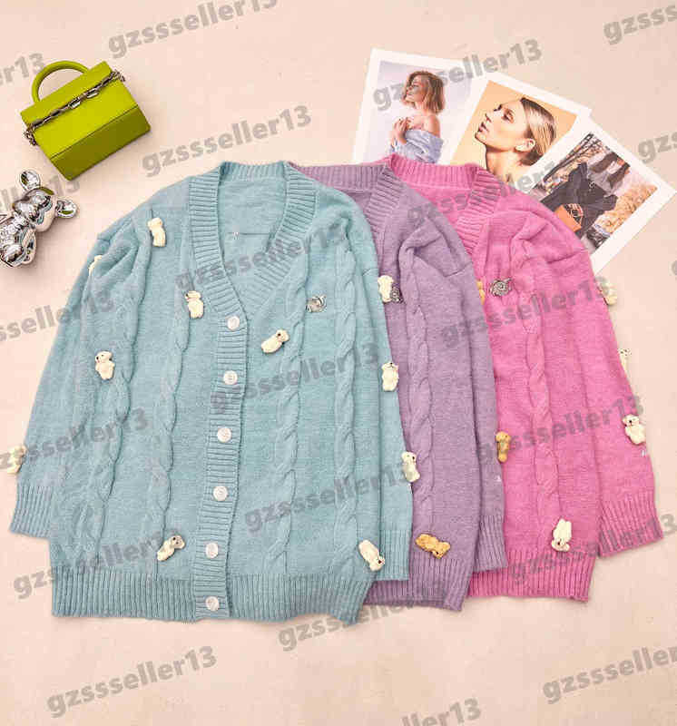 

Designer Cardigan Womens Sweaters Autumn Thin Knitted Jackets Cardigans Sweater Fashion Brand Striped V-neck Women Tops