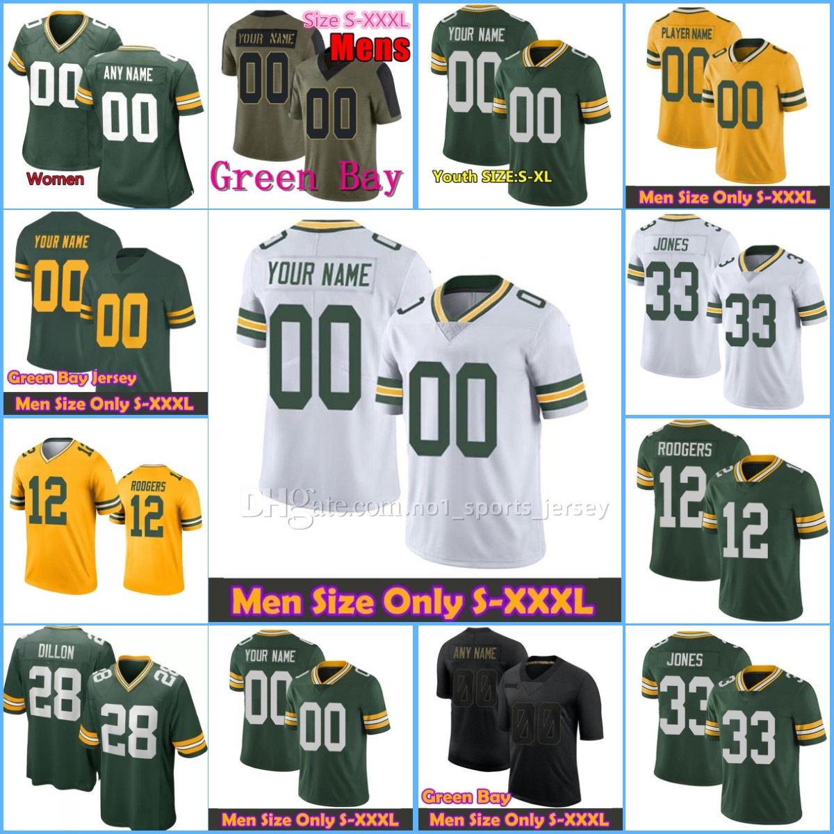 

Jersey Green Bay''Packers''12 Aaron Rodgers 33 Jones 7 Quay Walker 28 A.J. Dillon Football Christian Watson Jaire Alexander Reggie White Ran Men Women Youth, Youth jersey