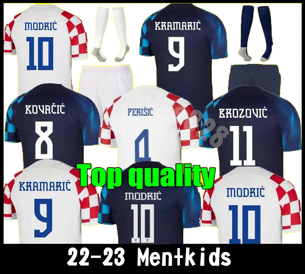

CROATIA soccer jerseys Croatian 2022 WORLD CUP Jersey Croats national team MODRIC MANDZUKIC PERISIC Croacia football shirt KOVACIC Rakitic Men Kids Kit uniforms, Blue