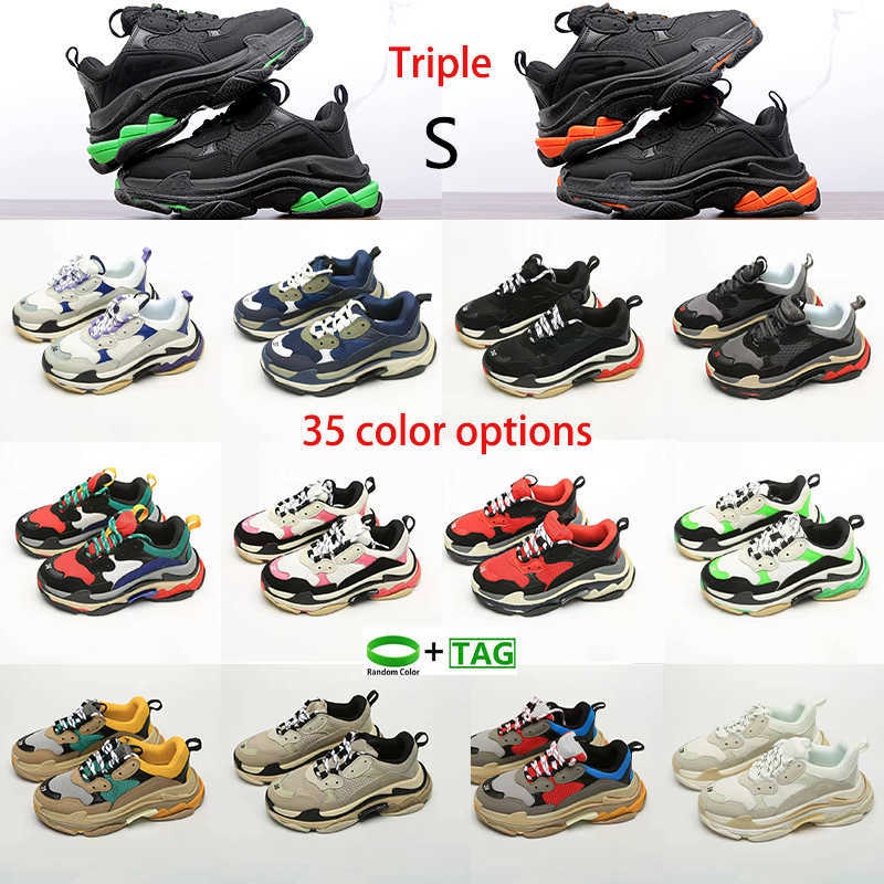 

Shoes Designers Designer Sneaker Casual Shoe Sneakers New Trainers Men Luxury Platform Leather Low Top Lace Up With Clear Sole Paris Triple, No.19