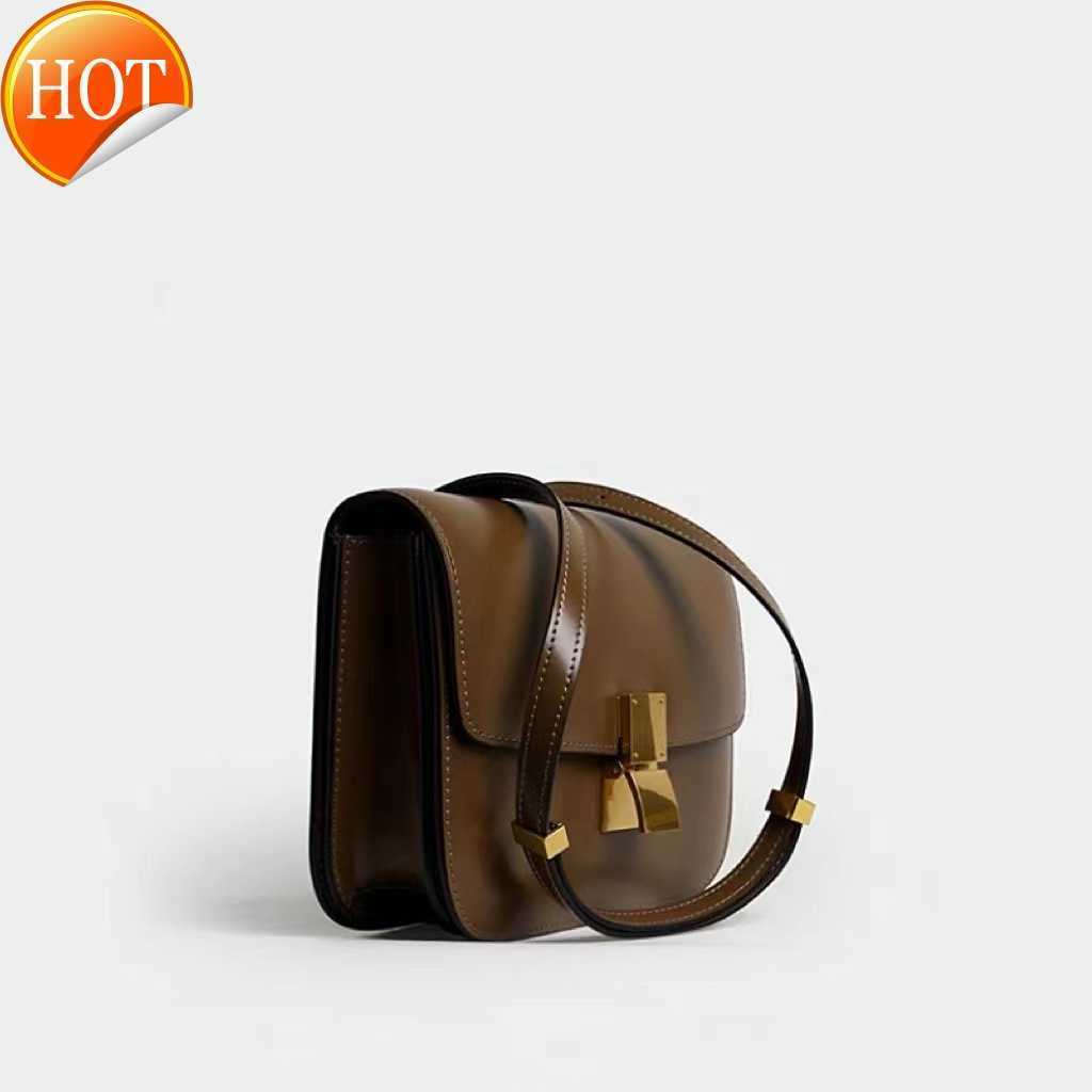 

Women's Designer Bags Small Leather Triumphal Arch Tofu Bag 2023 New Fashion Versatile One Shoulder Crossbody Box Square Factory Direct Sales, Dark brown small