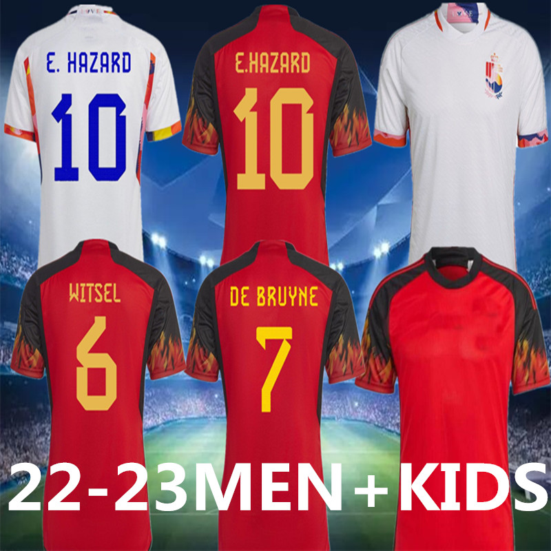 

BELGIUM 2022 World Cup soccer jerseys National Team DE BRUYNE HAZARD COURTOIS LUKAKU TIELEMANS DOKU 22 23 Batshuayi men kidS set Football Shirt Kits, Yellow