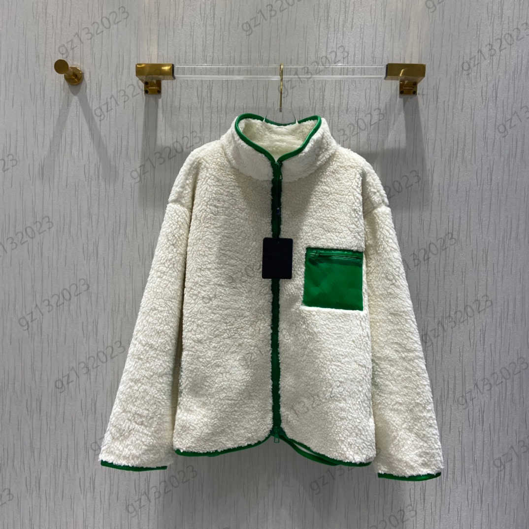 

Womens Jackets Matching Color Leather Bound Edge Pocket Lamb Wool Jacket Long Sleeves Off The Shoulders Zip Open Stand Collar Coats Unisex Style Brand Women Clothing, 15