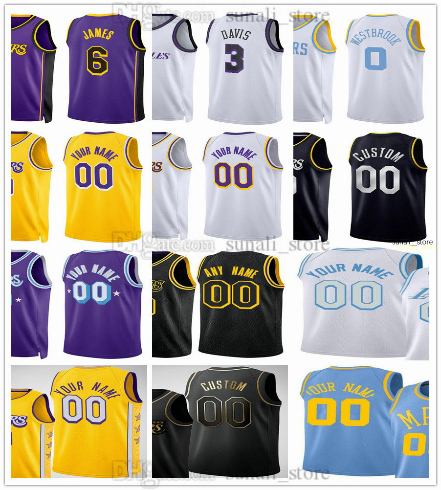 

LosAngeles''Lakers''Mens LeBron Basketball 6 James Jerseys Russell Anthony 0 Westbrook 3 Davis Lonnie 4 Walker IV Austin 15 Reaves Thomas 31, Purple