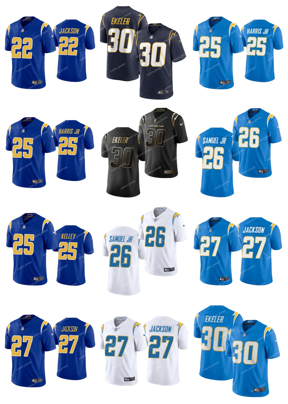 

Los Angeles''Chargers''Men Jersey Women Youth 22 Jackson 25 Harris 26 Samuel Jr.27 Jackson 30 Ekeler Vapor Untouchable Limited Stitched''NFL''Football Jerseys, 11