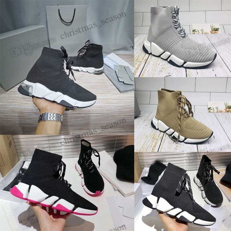 

quality Speed High mens Knight boots Knitted soft platform 2.0 socks shoes booties paris shoes Women boot casual knit sock lace up black
