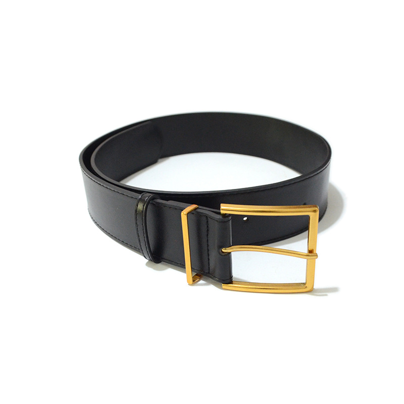 

P119 Men's Women's Fashion Designer Belts Genuine Leather Belts Width 7cm, Black