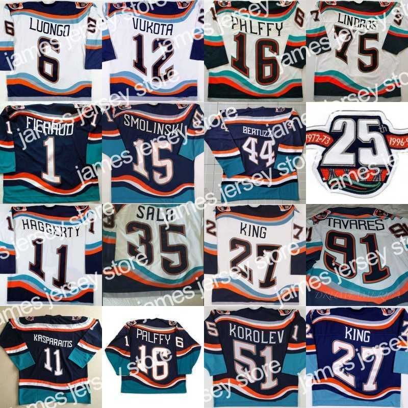 

Hockey Jerseys #16 Ziggy Palffy Fisherman Jersey with 25th Patch 3 Chara 11 Darius Kasparaitis 14 Armstrong 44 Bertuzzi 34 Berard 35 Salo 51, Womens blue with 25th patch s-xxl