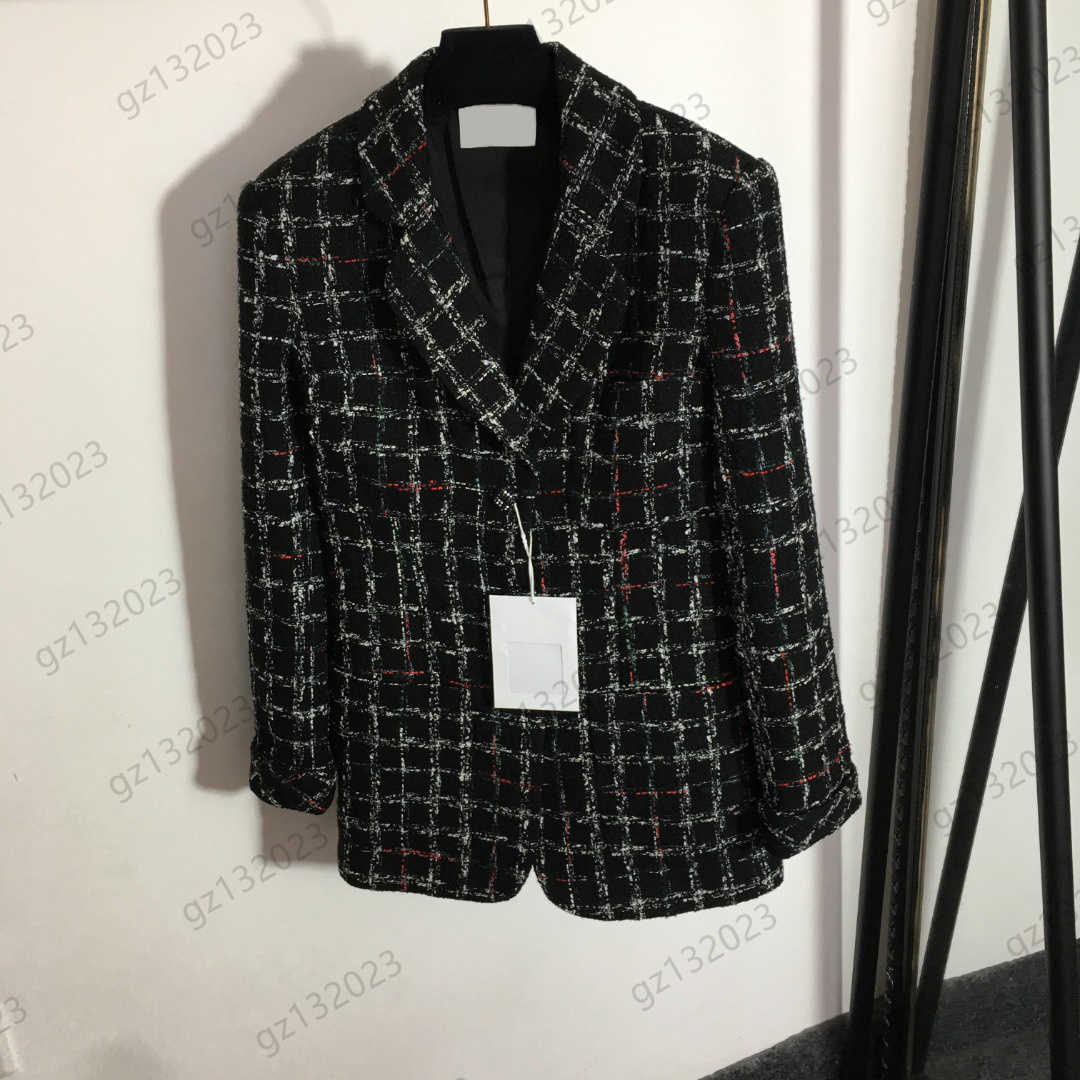

Womens Jackets Diamond-encrusted Buttons Open Lapel Suit Jacket Coloured Tweed Plaid Garments Slit Pocket Design Coats Fashion Commuting Style Women Clothes, 17